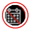 Calendar icon with red circle and slash, indicating 'no dates' or 'no scheduling'.